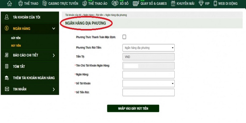 Đảm bảo thông tin tài khoản đổi thưởng là chính chủ