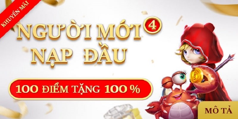 Khám phá sự kiện thưởng 100% cho lần nạp đầu tiên
